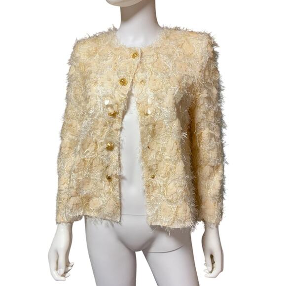 Zara SEQUIN JACKET cream bloggers favorite - size small - Picture 8 of 10